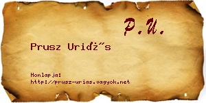 Prusz Uriás névjegykártya